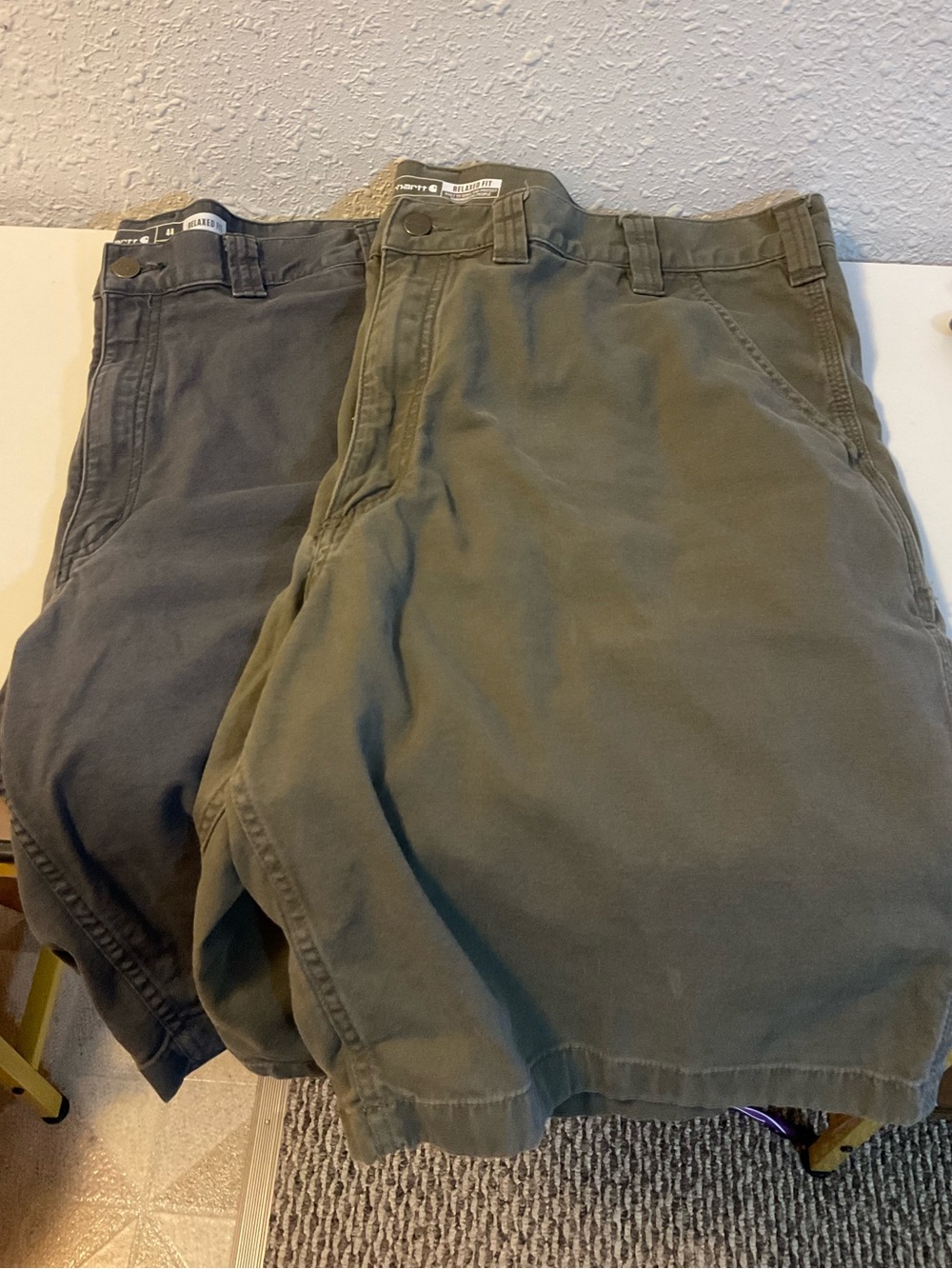 Carhartt Relaxed Fit Canvas Work Shorts Lot Of 2 Mens 44 Green Grey